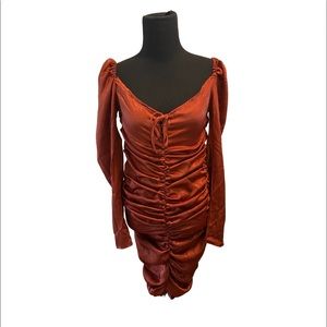 Copper Fitted Ruching Boutique Dress SZ. US4
